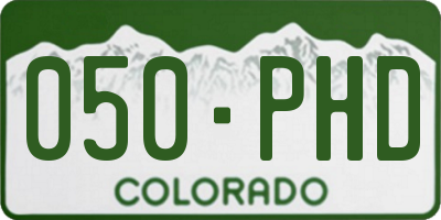 CO license plate 050PHD
