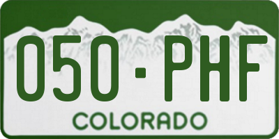 CO license plate 050PHF