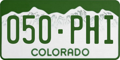 CO license plate 050PHI