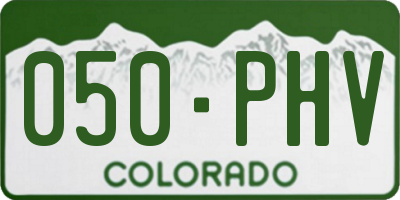 CO license plate 050PHV