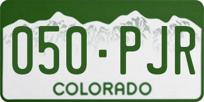 CO license plate 050PJR