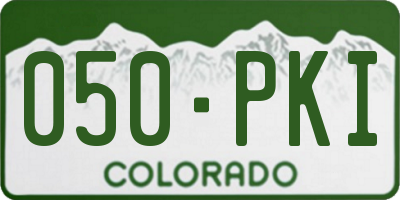 CO license plate 050PKI