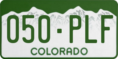 CO license plate 050PLF
