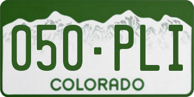 CO license plate 050PLI