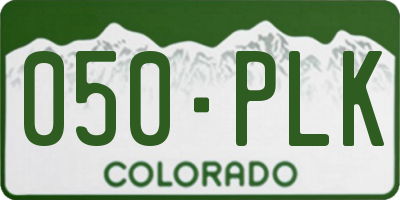CO license plate 050PLK