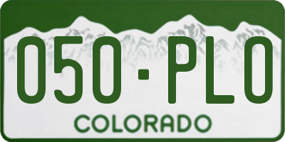 CO license plate 050PLO