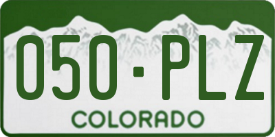 CO license plate 050PLZ