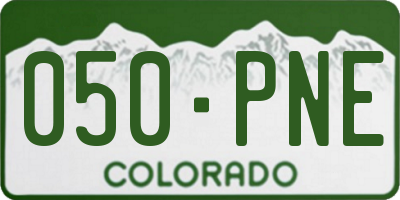 CO license plate 050PNE
