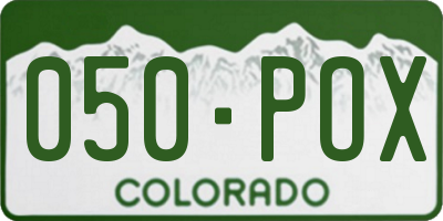 CO license plate 050POX