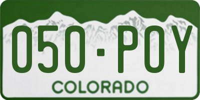 CO license plate 050POY