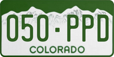 CO license plate 050PPD
