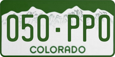 CO license plate 050PPO
