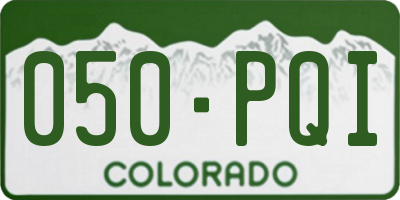 CO license plate 050PQI