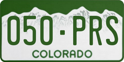 CO license plate 050PRS