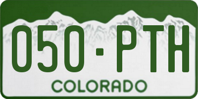 CO license plate 050PTH