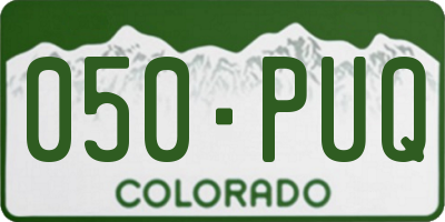 CO license plate 050PUQ
