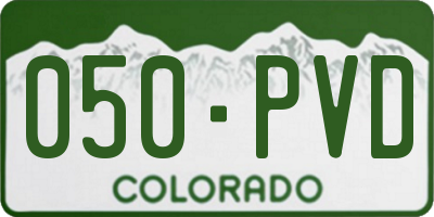 CO license plate 050PVD