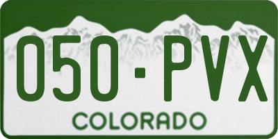CO license plate 050PVX