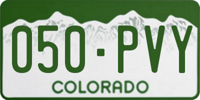 CO license plate 050PVY