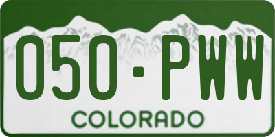 CO license plate 050PWW