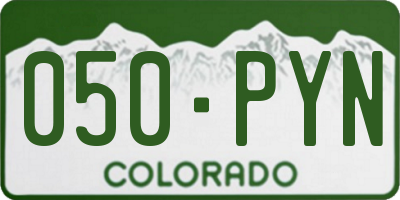 CO license plate 050PYN