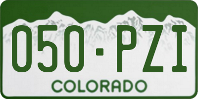 CO license plate 050PZI