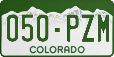 CO license plate 050PZM