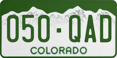 CO license plate 050QAD