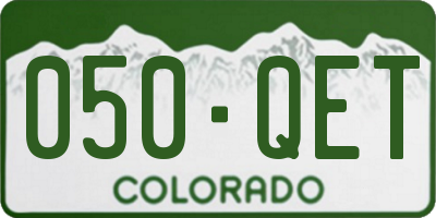CO license plate 050QET