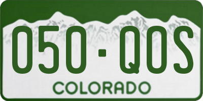 CO license plate 050QOS