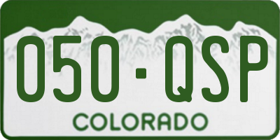 CO license plate 050QSP