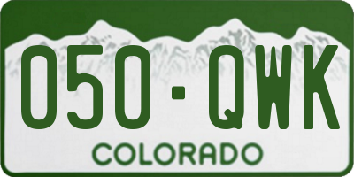 CO license plate 050QWK