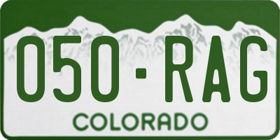 CO license plate 050RAG