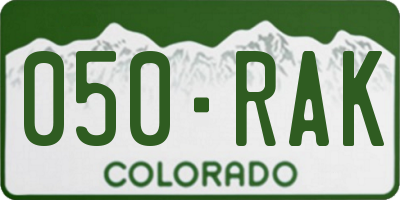 CO license plate 050RAK