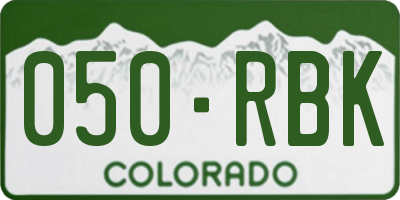 CO license plate 050RBK