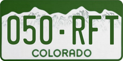 CO license plate 050RFT