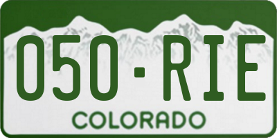 CO license plate 050RIE
