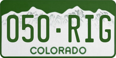 CO license plate 050RIG