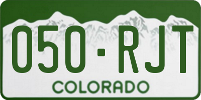 CO license plate 050RJT