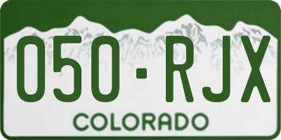 CO license plate 050RJX
