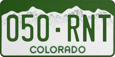 CO license plate 050RNT