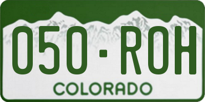 CO license plate 050ROH