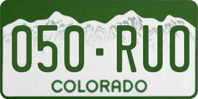 CO license plate 050RUO