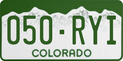 CO license plate 050RYI