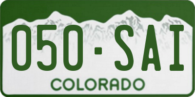 CO license plate 050SAI