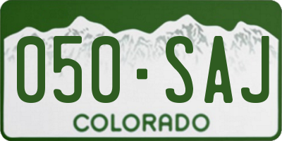 CO license plate 050SAJ