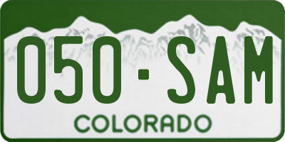 CO license plate 050SAM
