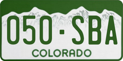CO license plate 050SBA