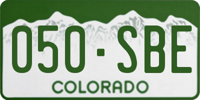 CO license plate 050SBE