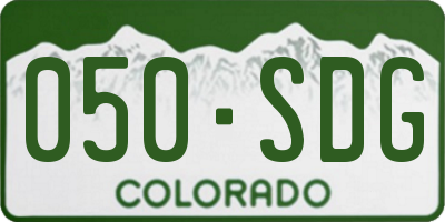 CO license plate 050SDG